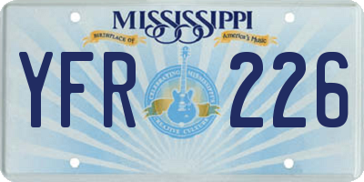 MS license plate YFR226