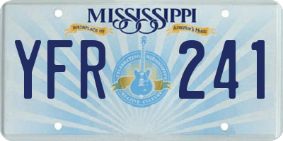 MS license plate YFR241
