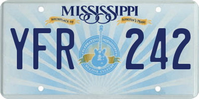 MS license plate YFR242