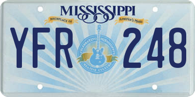 MS license plate YFR248