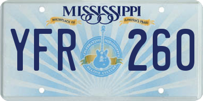 MS license plate YFR260