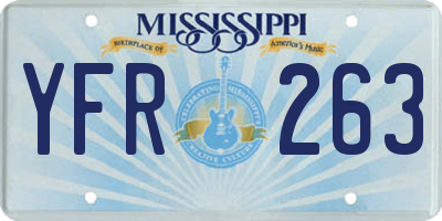 MS license plate YFR263