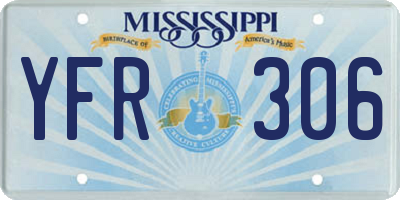 MS license plate YFR306