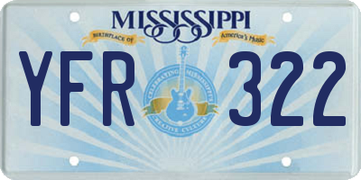 MS license plate YFR322