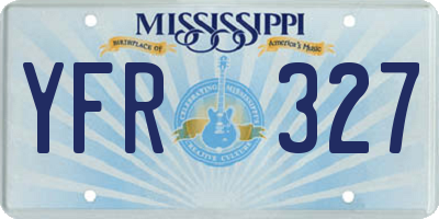 MS license plate YFR327