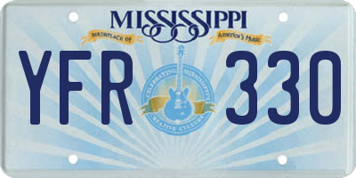 MS license plate YFR330