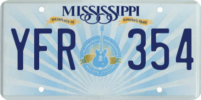 MS license plate YFR354