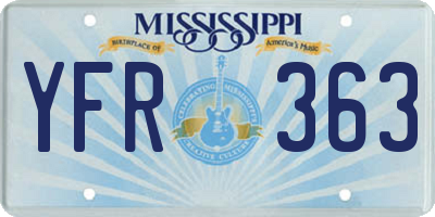 MS license plate YFR363