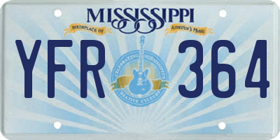 MS license plate YFR364