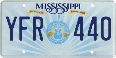 MS license plate YFR440