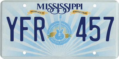 MS license plate YFR457