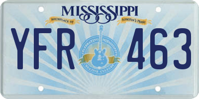 MS license plate YFR463