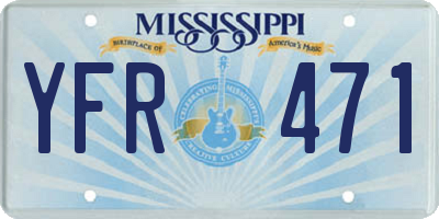 MS license plate YFR471
