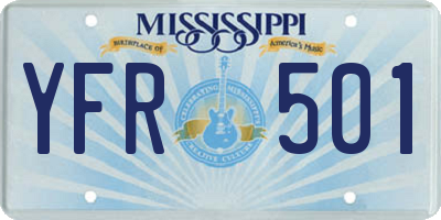 MS license plate YFR501
