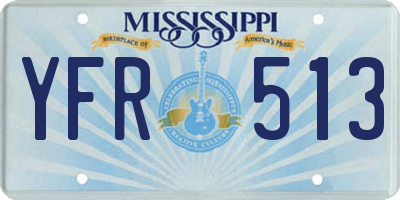 MS license plate YFR513