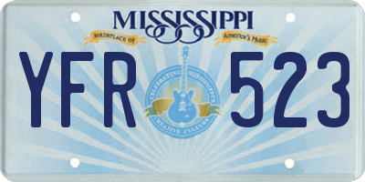 MS license plate YFR523