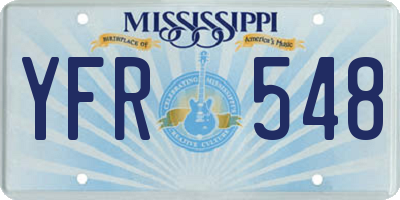 MS license plate YFR548