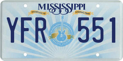 MS license plate YFR551