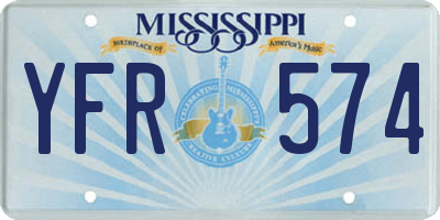 MS license plate YFR574