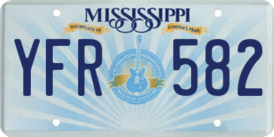 MS license plate YFR582