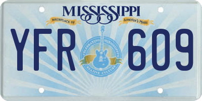 MS license plate YFR609
