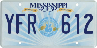 MS license plate YFR612