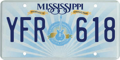 MS license plate YFR618