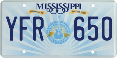 MS license plate YFR650