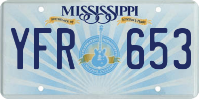 MS license plate YFR653