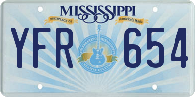 MS license plate YFR654