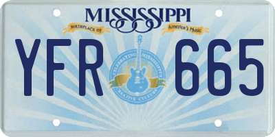 MS license plate YFR665