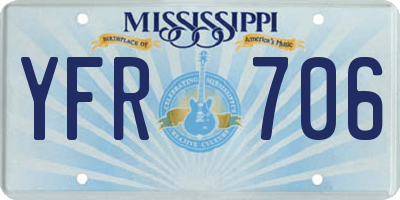 MS license plate YFR706