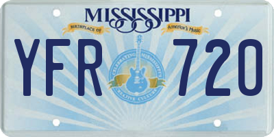 MS license plate YFR720