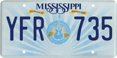 MS license plate YFR735