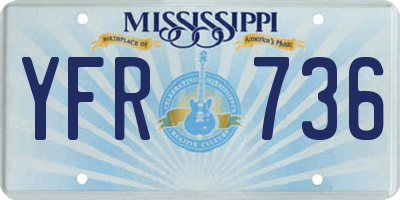 MS license plate YFR736