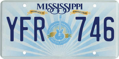 MS license plate YFR746