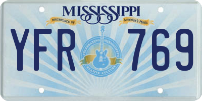 MS license plate YFR769