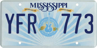 MS license plate YFR773