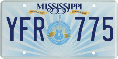 MS license plate YFR775