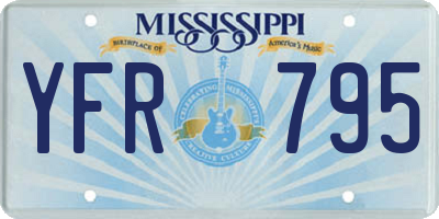 MS license plate YFR795