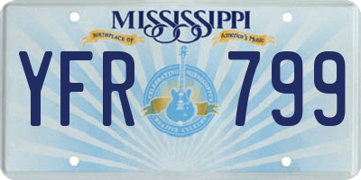MS license plate YFR799