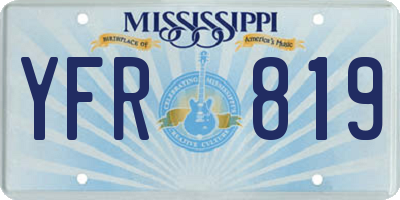 MS license plate YFR819