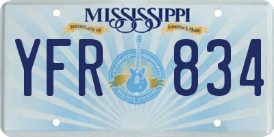MS license plate YFR834