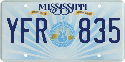 MS license plate YFR835