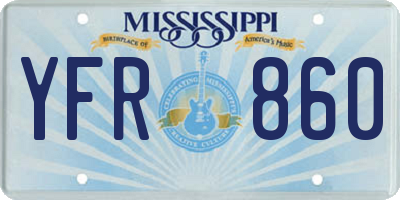 MS license plate YFR860