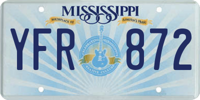 MS license plate YFR872
