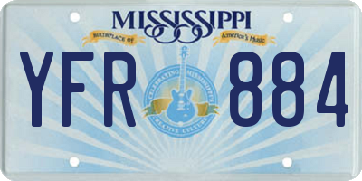 MS license plate YFR884
