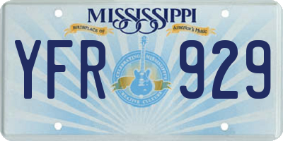 MS license plate YFR929