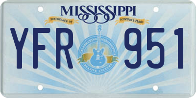 MS license plate YFR951