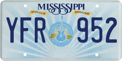 MS license plate YFR952